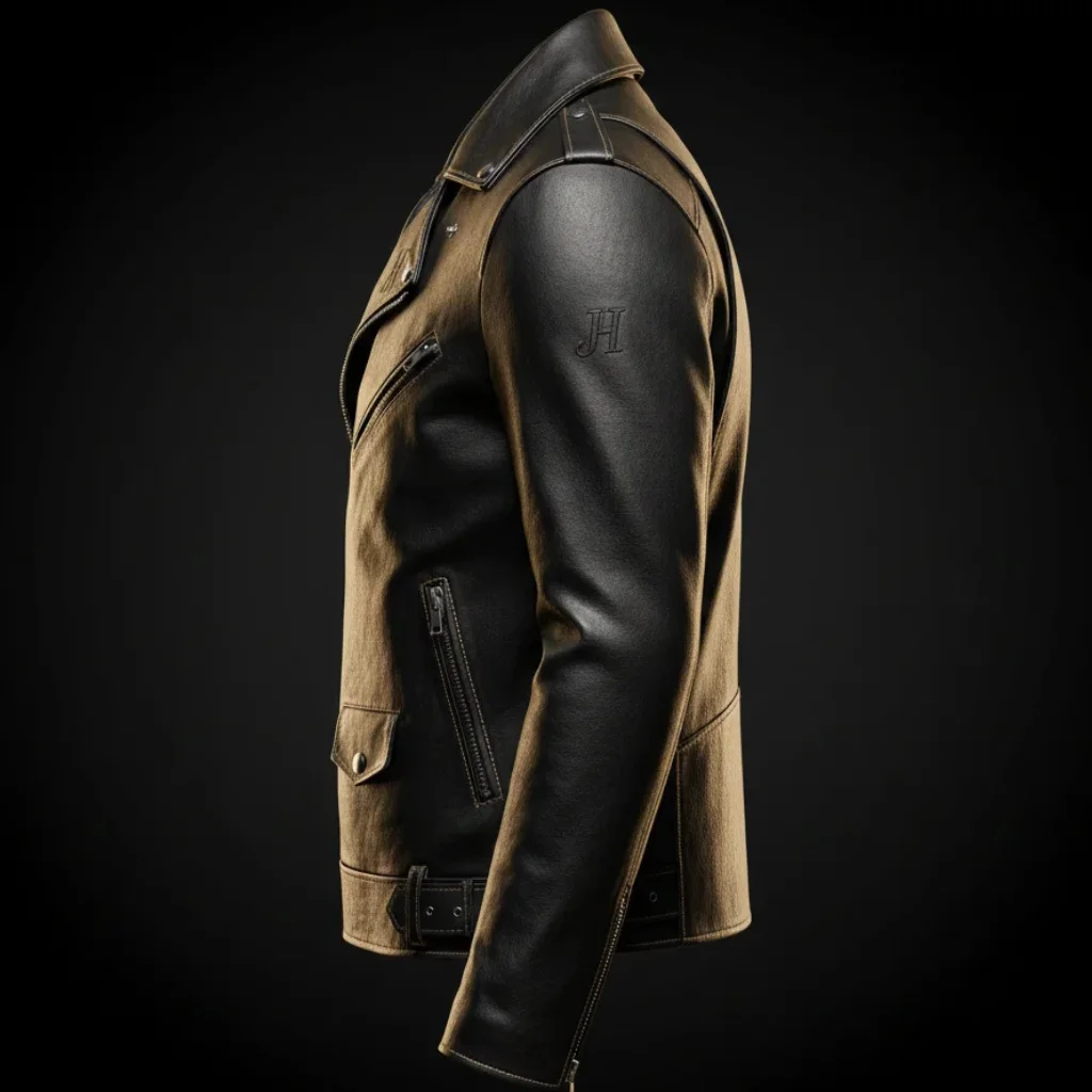 JH Noir Leather Jacket (Black) - Image 2