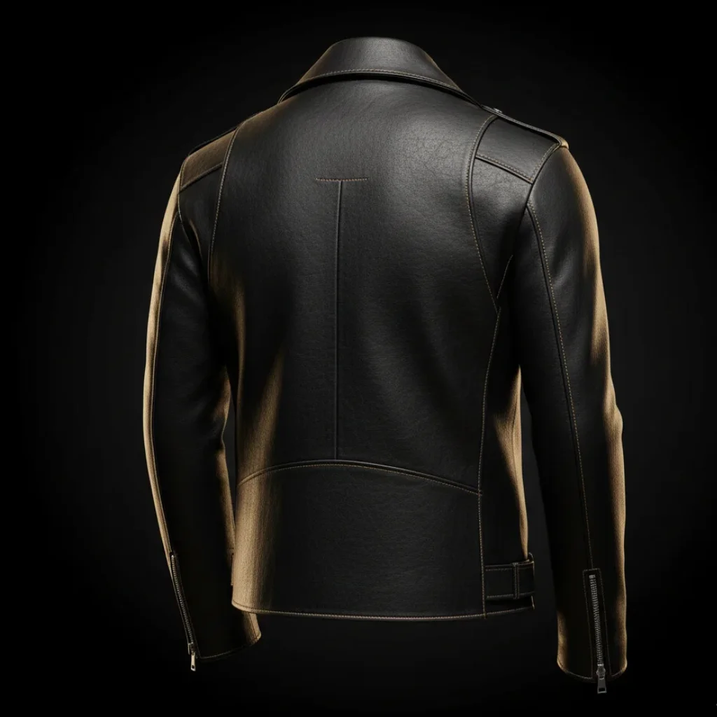 JH Noir Leather Jacket (Black) - Image 3