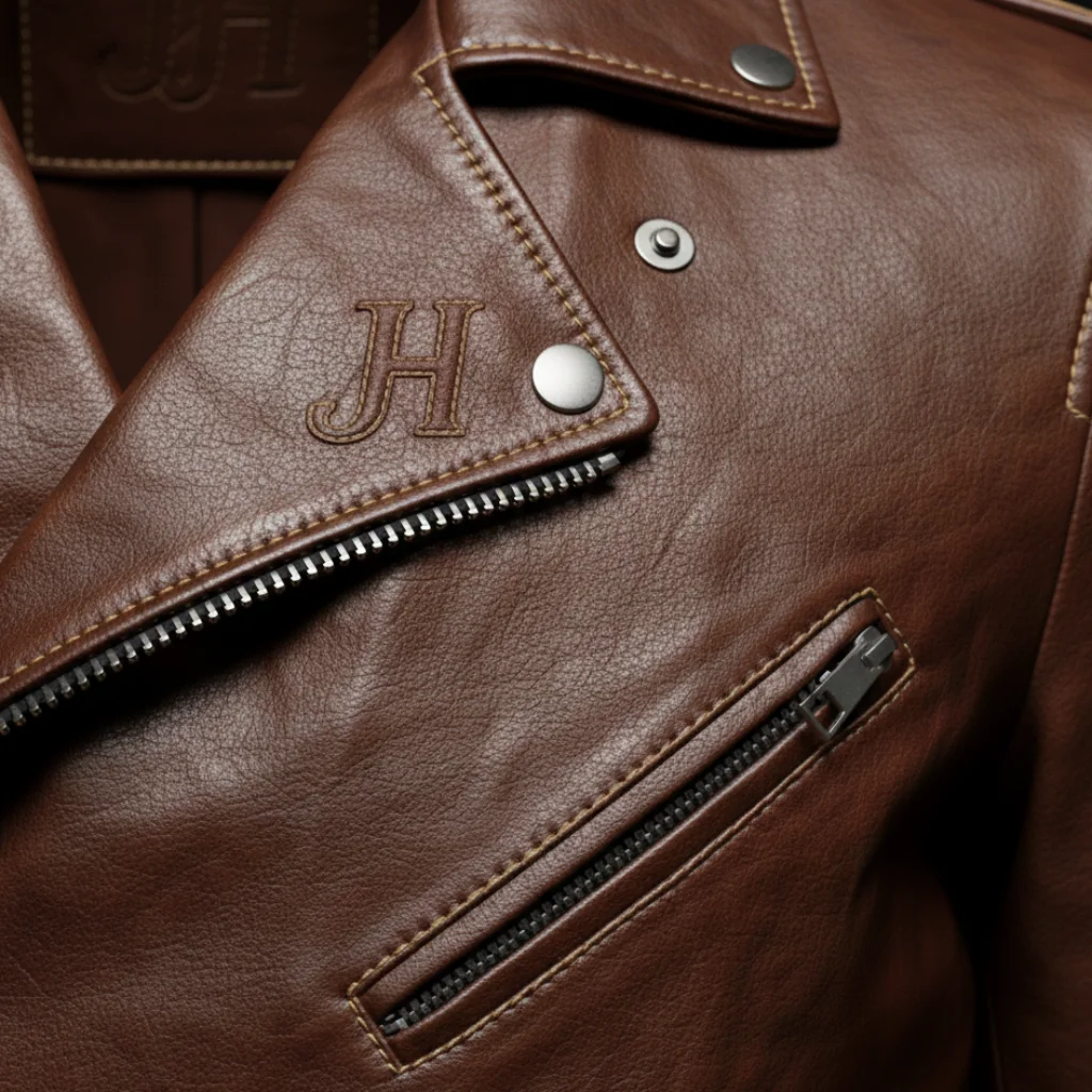 JH Noir Leather Jacket (Brown) - Image 3