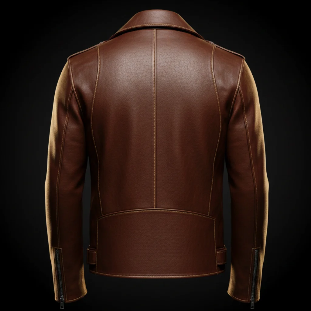 JH Noir Leather Jacket (Brown) - Image 4
